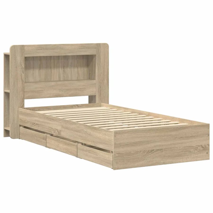Cadre de lit avec rangement Chêne Sonoma 75 x 190 cm - 3