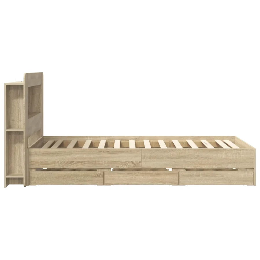 Cadre de lit avec rangement Chêne Sonoma 75 x 190 cm - 5