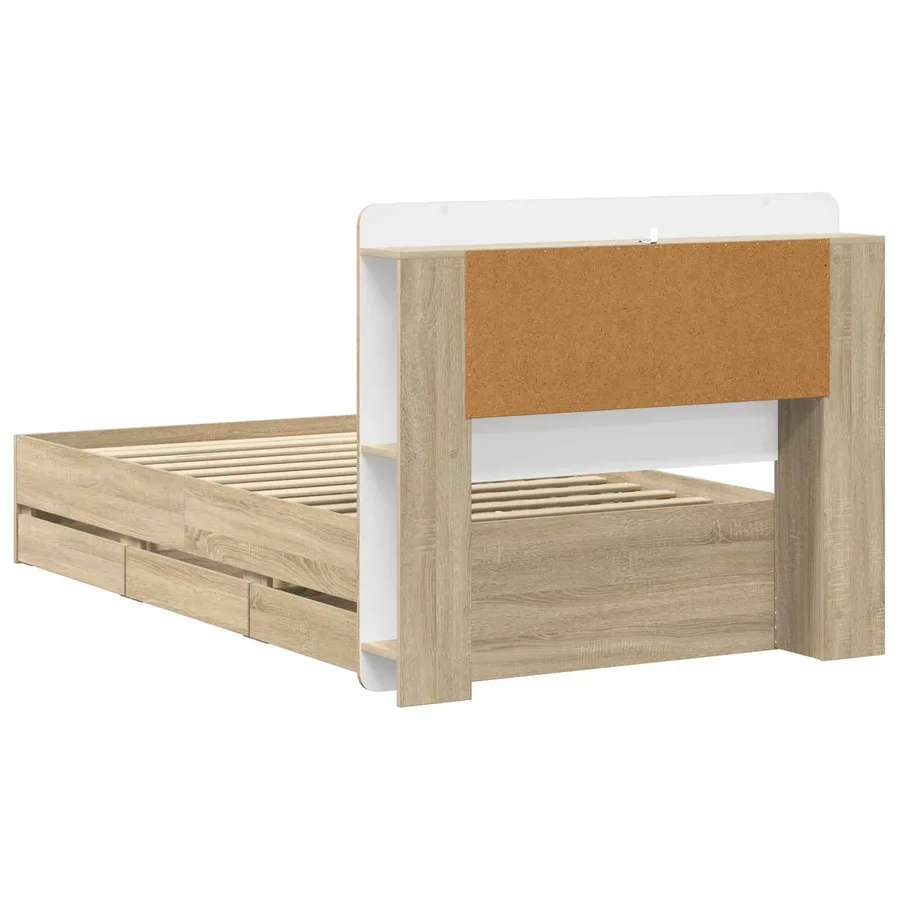 Cadre de lit avec rangement Chêne Sonoma 75 x 190 cm - 6