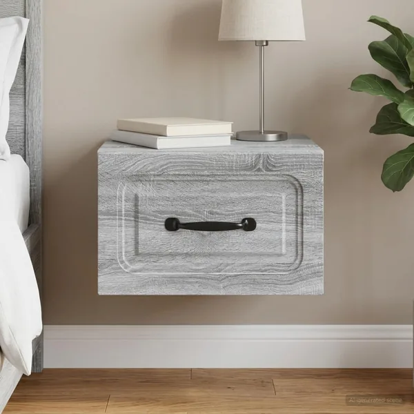 Cabinet de chevet mural Sonoma gris 34,5 x 33 x 20 cm