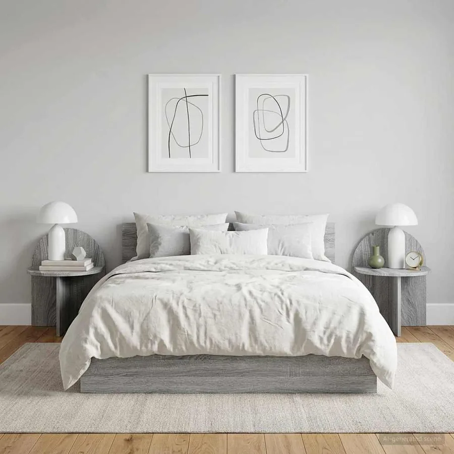 Table de chevet 2 pcs Sonoma gris 40 x 35,5 x 45,5 cm