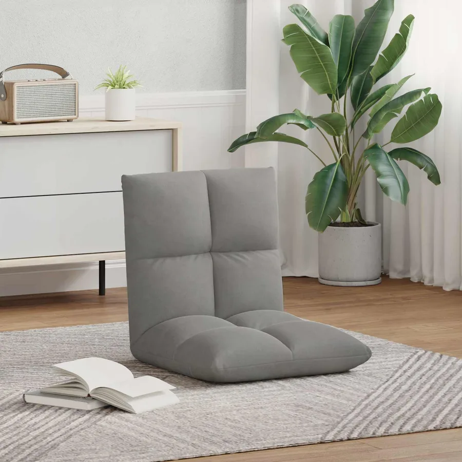 Fauteuil de sol ajustable Gris clair - 3
