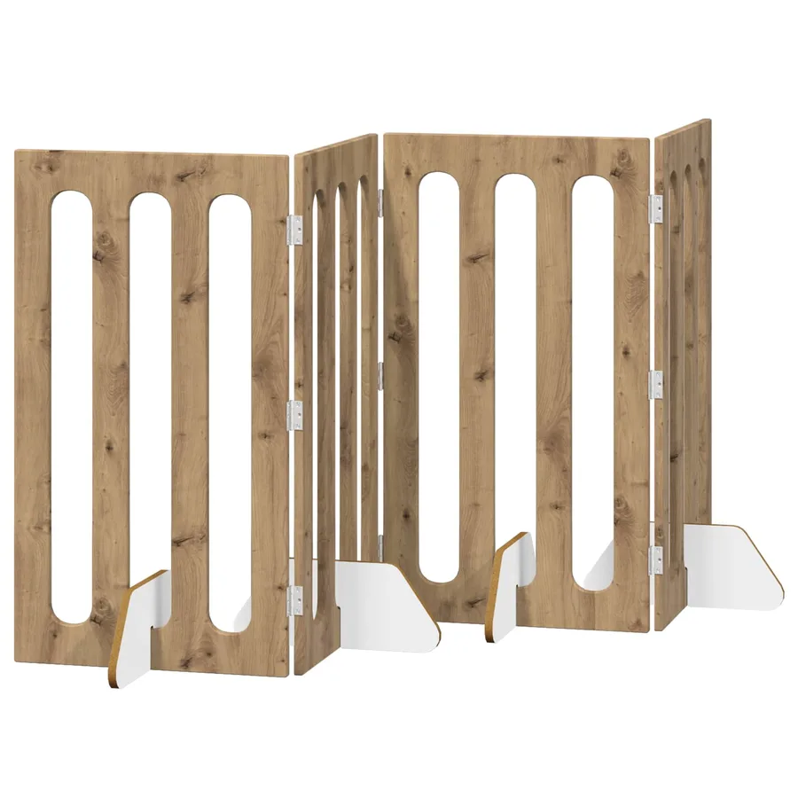 Clôture pliable pour animaux 4 pcs Chêne Artisanal - 2