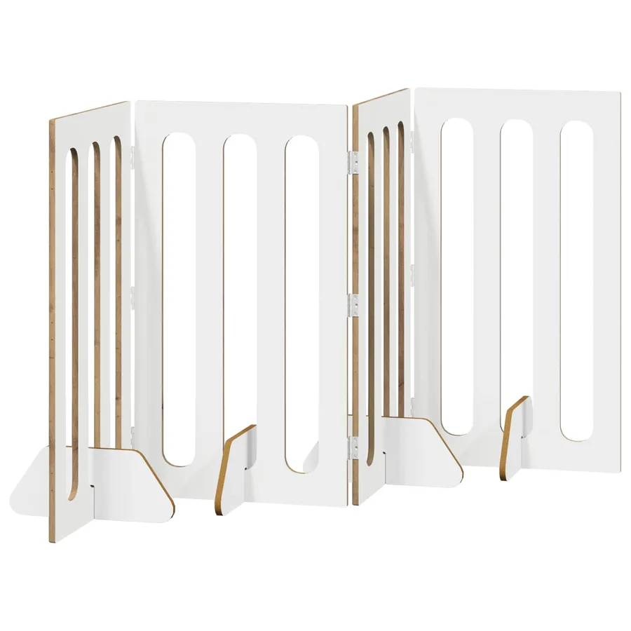 Clôture pliable pour animaux 4 pcs Chêne Artisanal - 5