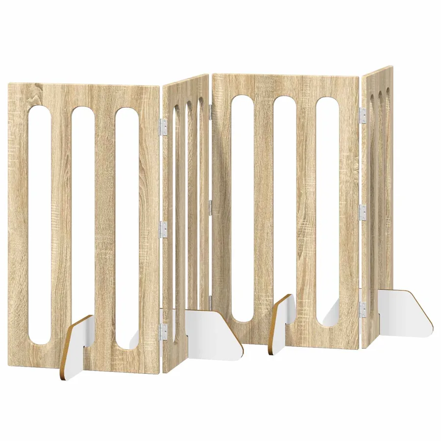 Clôture pliable pour animaux 4 pcs Chêne Sonoma - 2