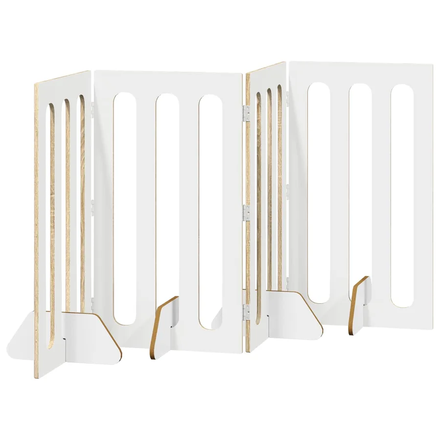 Clôture pliable pour animaux 4 pcs Chêne Sonoma - 5
