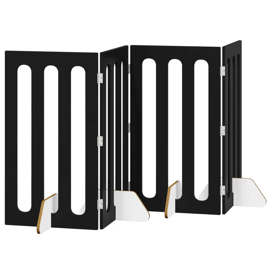 Clôture pliable pour animaux 4 pcs Chêne Noir 201 x 38 x 90 cm - 2