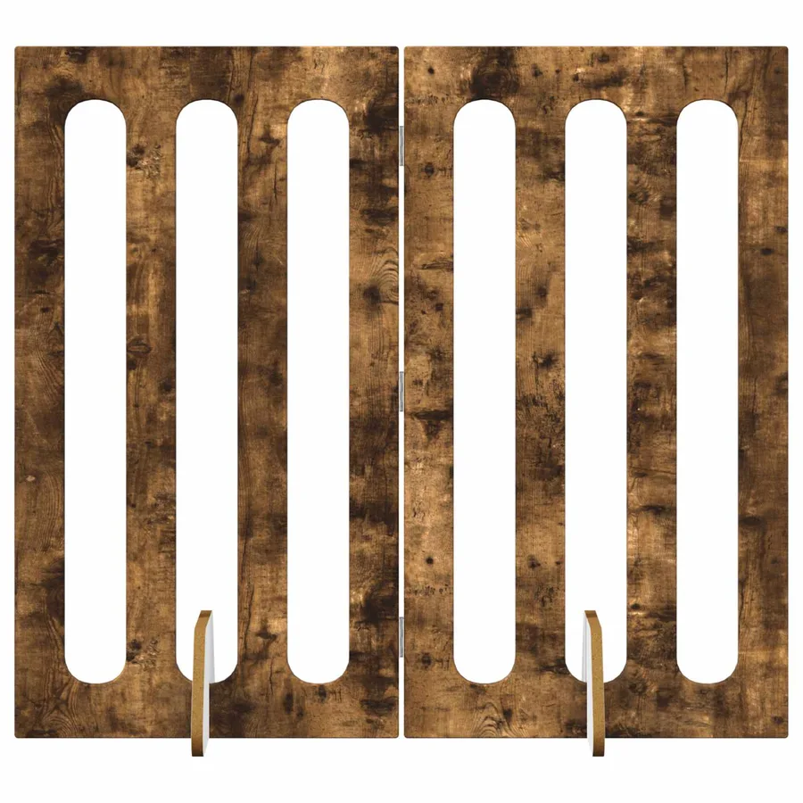 Clôture pliable pour animaux 2 pcs Chêne Fumé Bois d’ingénierie - 2