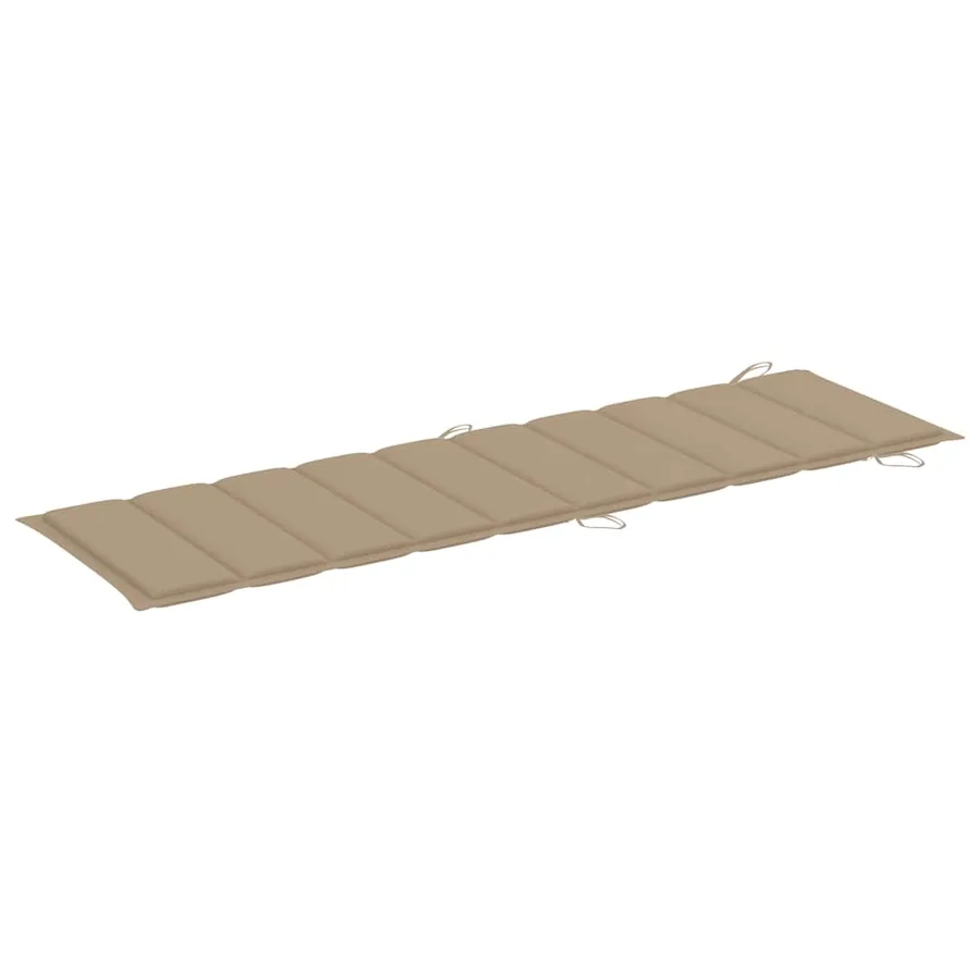 Chaise longue à bascule avec coussin Bois de teck solide - 10