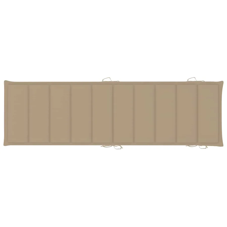 Chaise longue à bascule avec coussin Bois de teck solide - 12