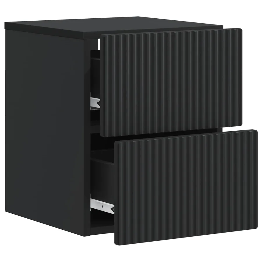 Cabinet de chevet mural 2 pcs Noir 33 x 34,5 x 40 cm - 6