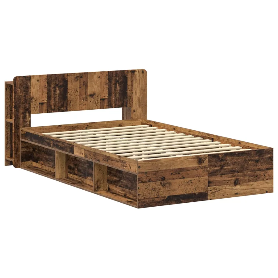 Cadre de lit avec rangement Bois ancien 120 x 200 cm - 3