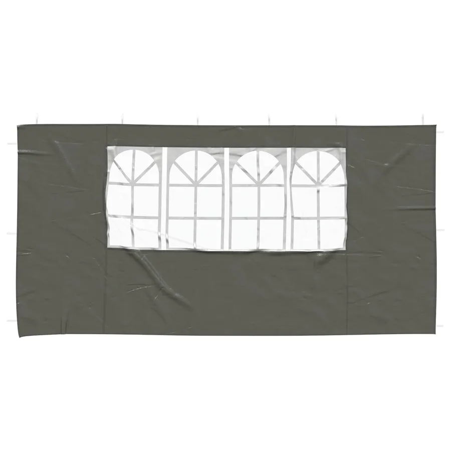 Mur de tente de fête 2 pcs 400 x 195 cm Anthracite PE et acier - 3