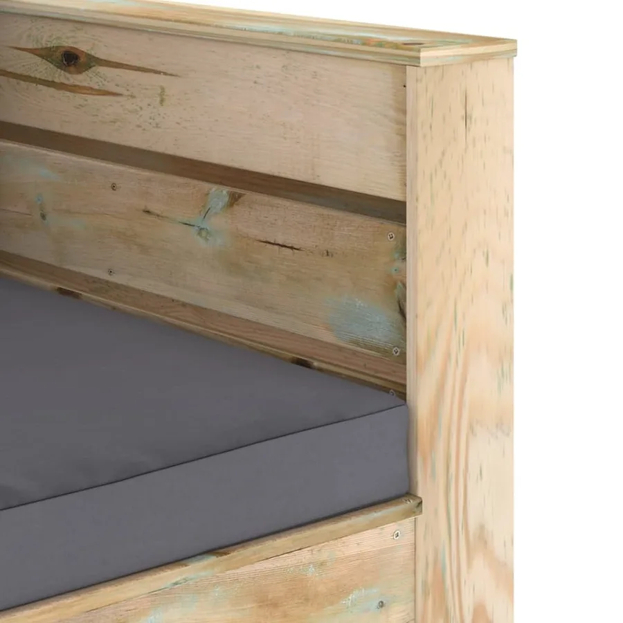 Salon de jardin 2 pcs avec coussins Bois imprégné de vert - 6
