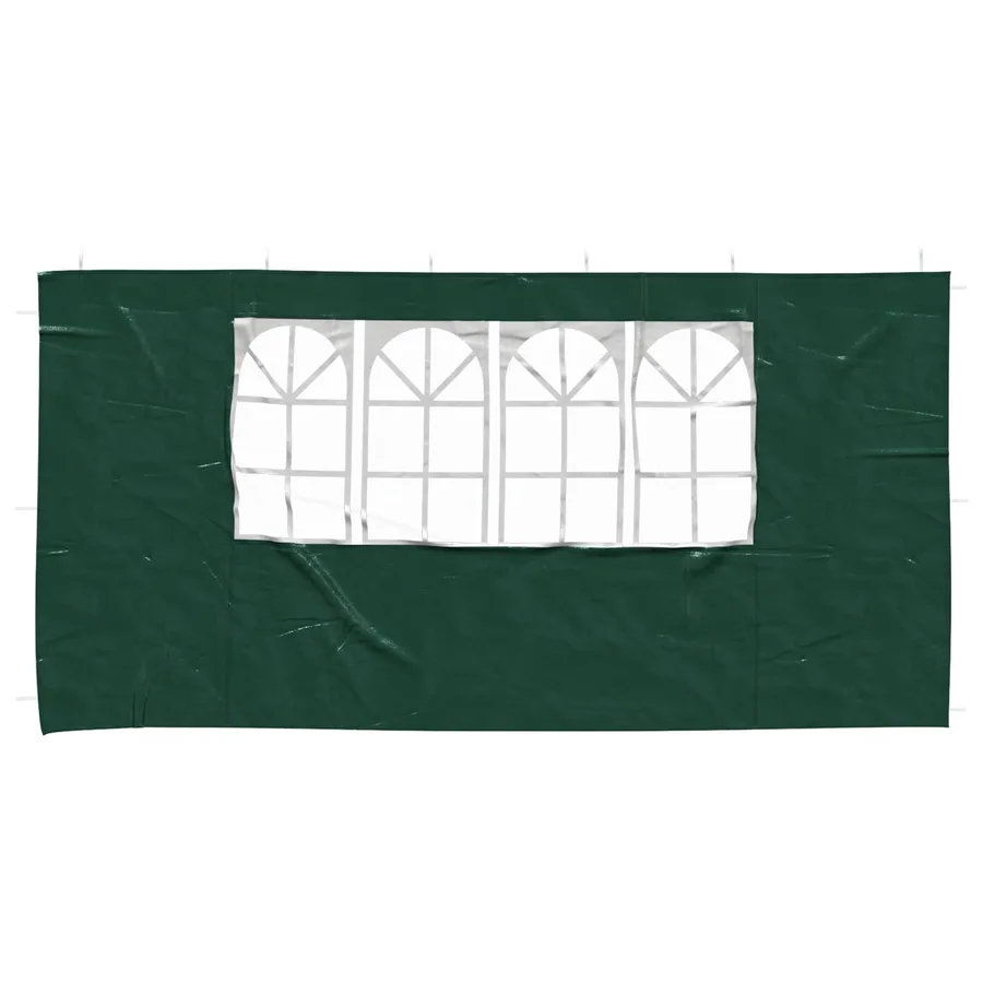 Mur de tente de fête 2 pcs 400 x 195 cm Vert PE et acier - 3