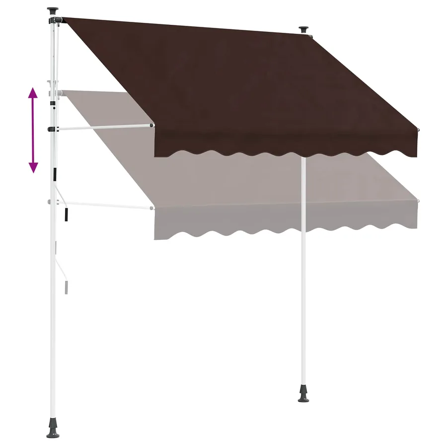 Auvent rétractable manuel Marron 350 cm - 6
