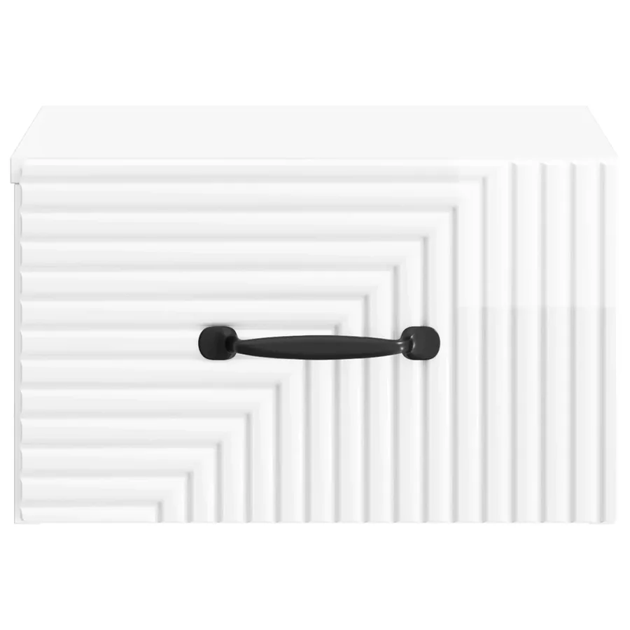 Cabinet de chevet mural Blanc brillant 34,5 x 33 x 20 cm - 5