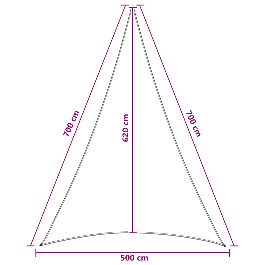 Voile d'ombre 5 x 7 x 7 m HDPE - 8