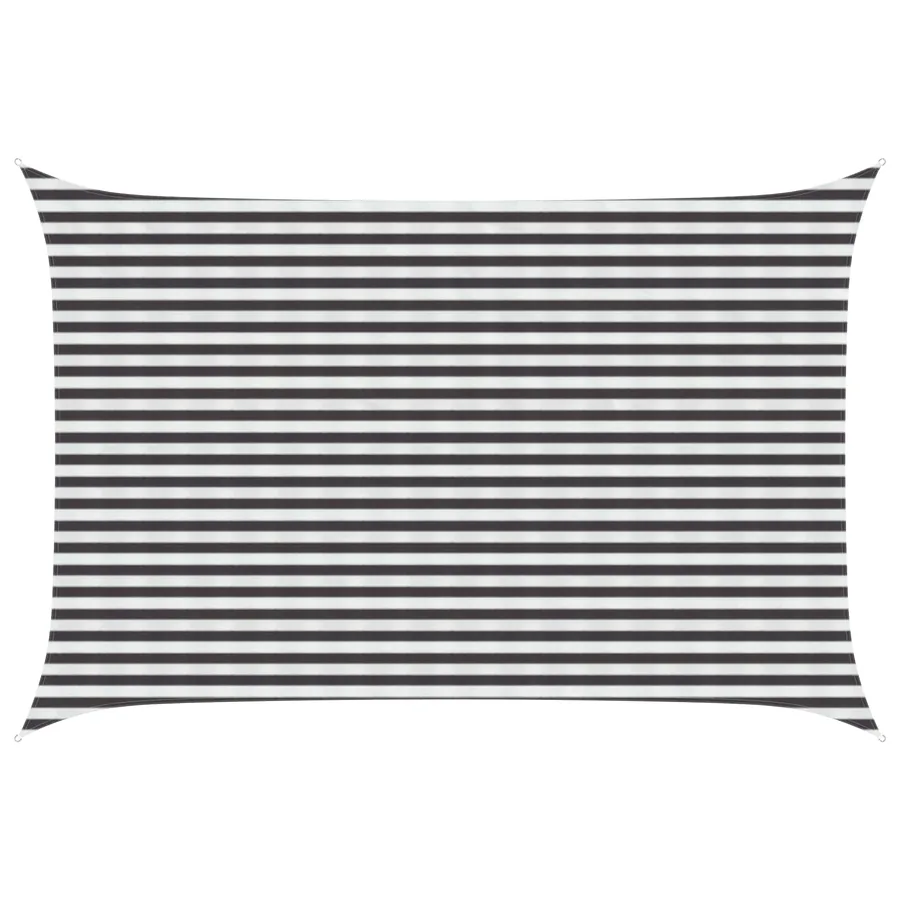 Voile d'ombre Anthracite et blanc 3 x 5 m HDPE