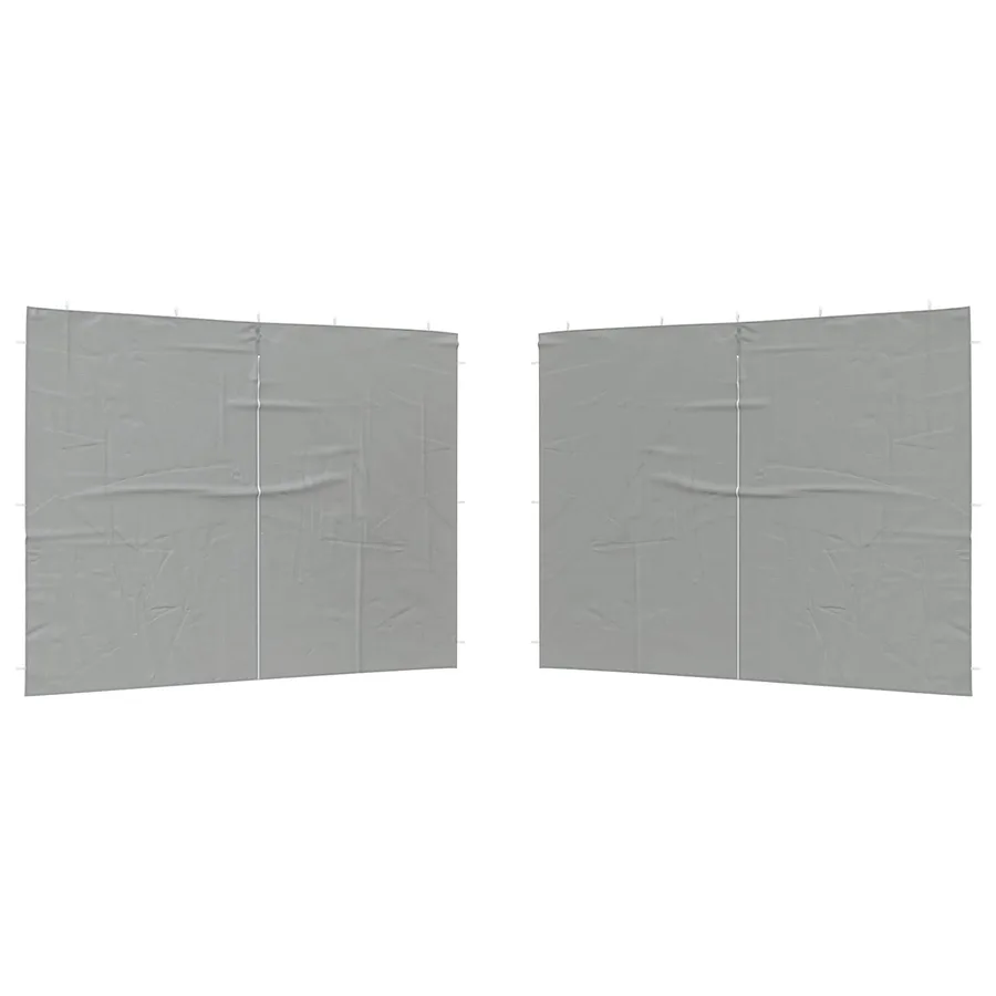 Mur de tente de fête 2 pcs Gris clair 400 x 195 cm PE et acier - 2