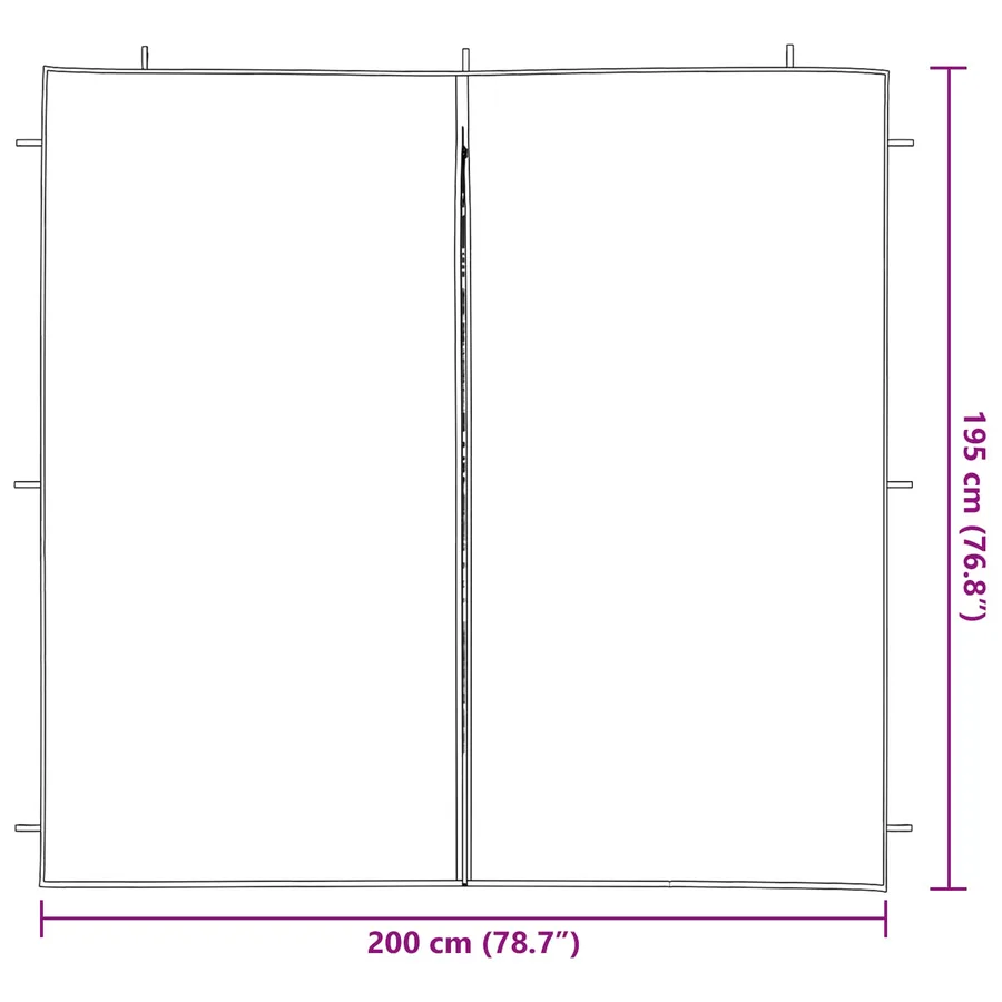 Mur de tente de fête 2 pcs Bleu 200 x 195 cm PE et acier - 6