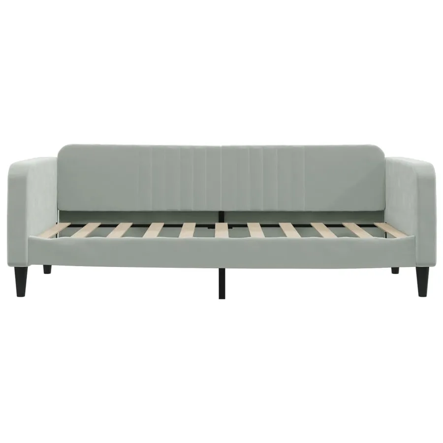 Lit de jour gris clair 100x190 cm velours - 3