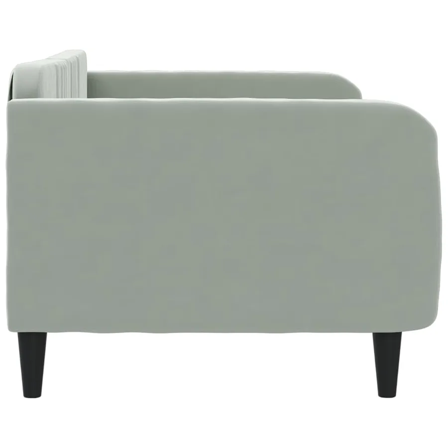 Lit de jour gris clair 100x190 cm velours - 4