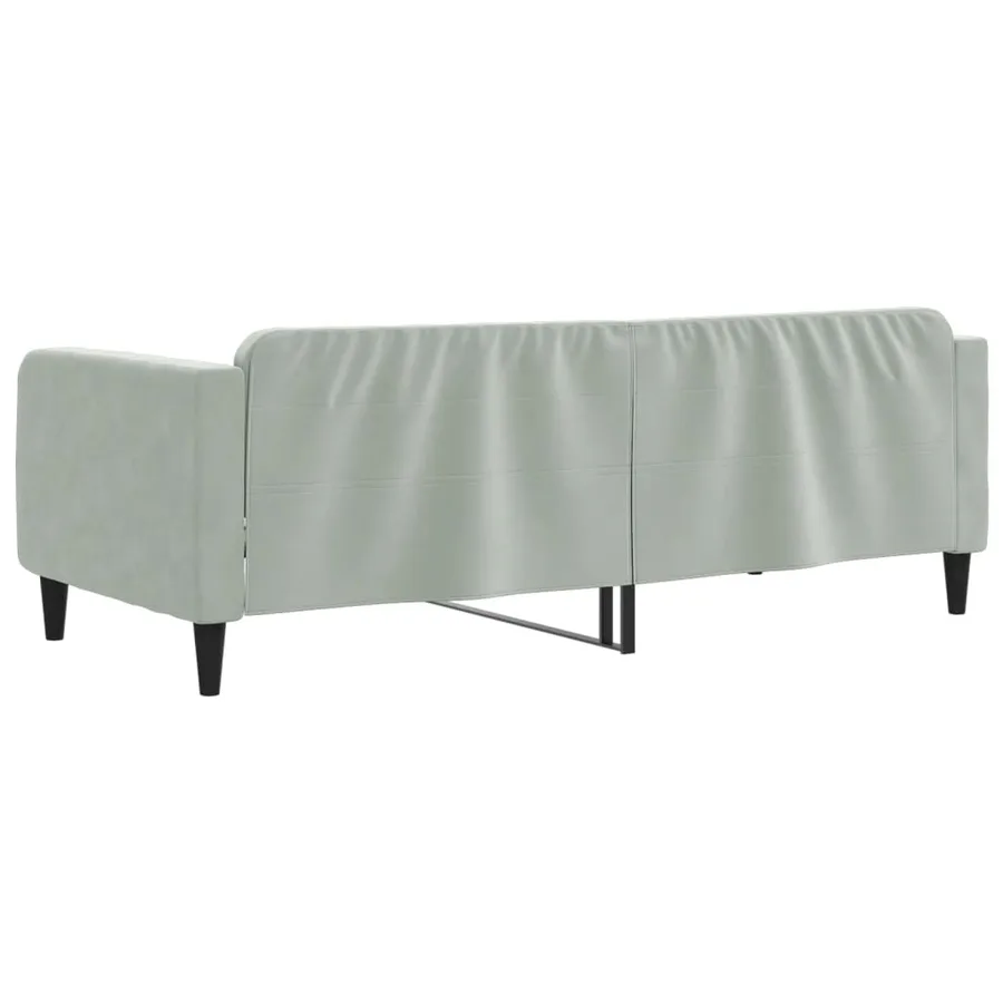 Lit de jour gris clair 100x190 cm velours - 5