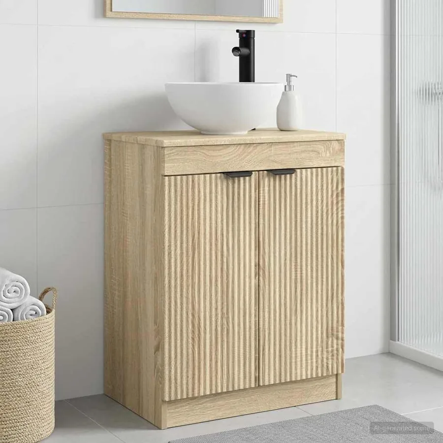 Meuble de salle de bain avec évier Chêne Sonoma 54 x 35 x 83 cm