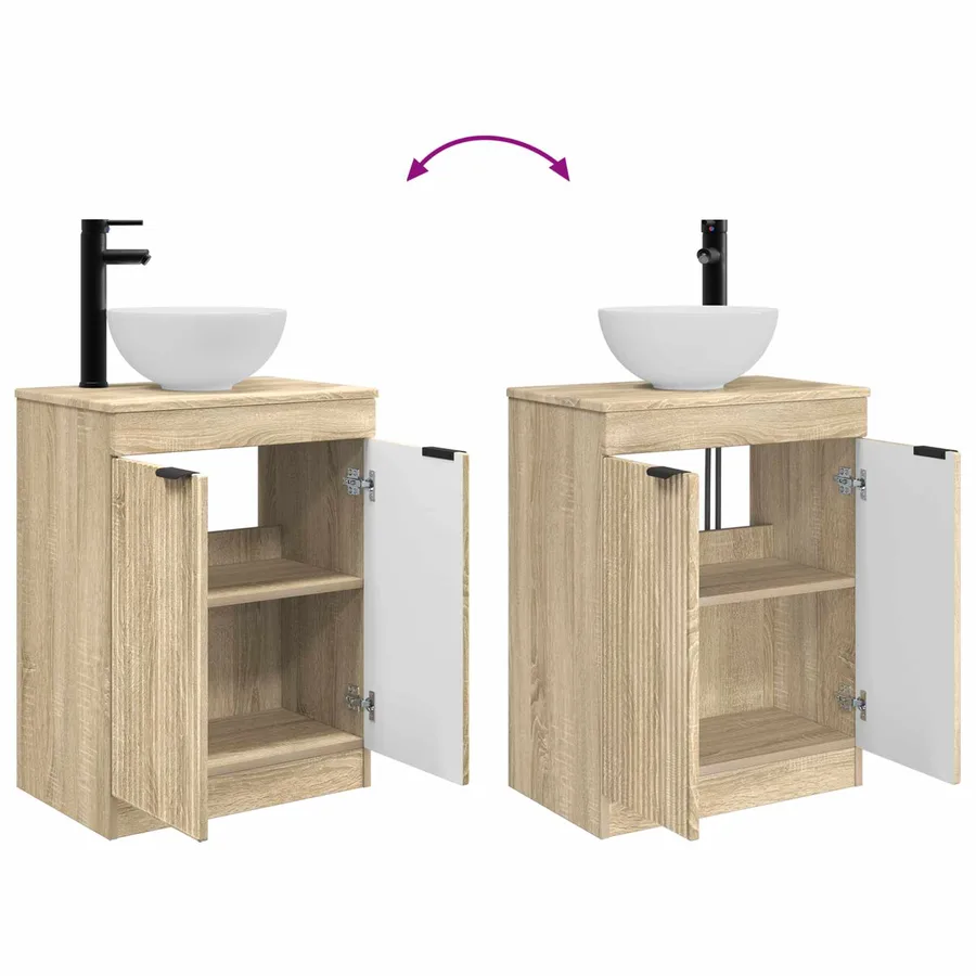 Meuble de salle de bain avec évier Chêne Sonoma 54 x 35 x 83 cm - 11