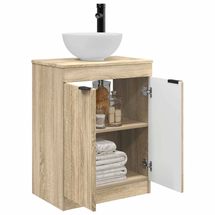 Meuble de salle de bain avec évier Chêne Sonoma 54 x 35 x 83 cm - 3