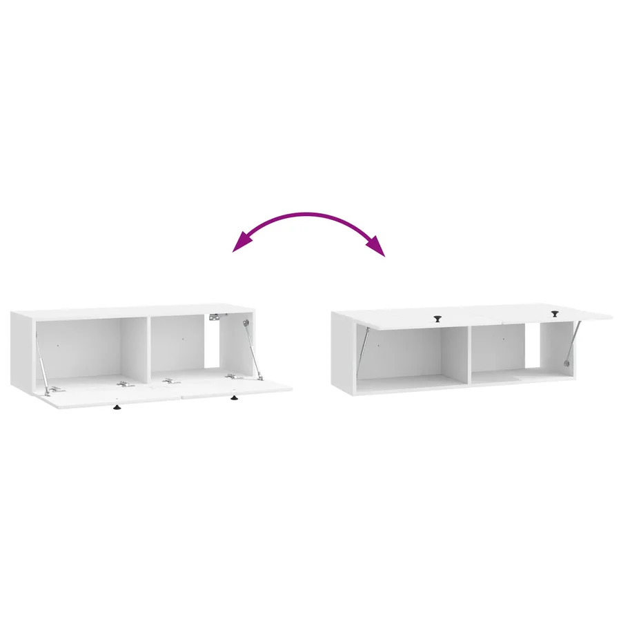 Meuble TV mural 98 x 31 x 30 cm Blanc brillant - 10