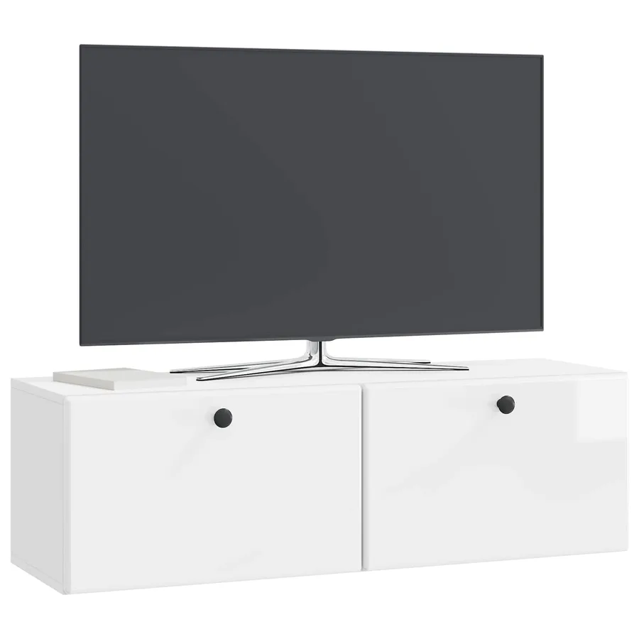 Meuble TV mural 98 x 31 x 30 cm Blanc brillant - 3
