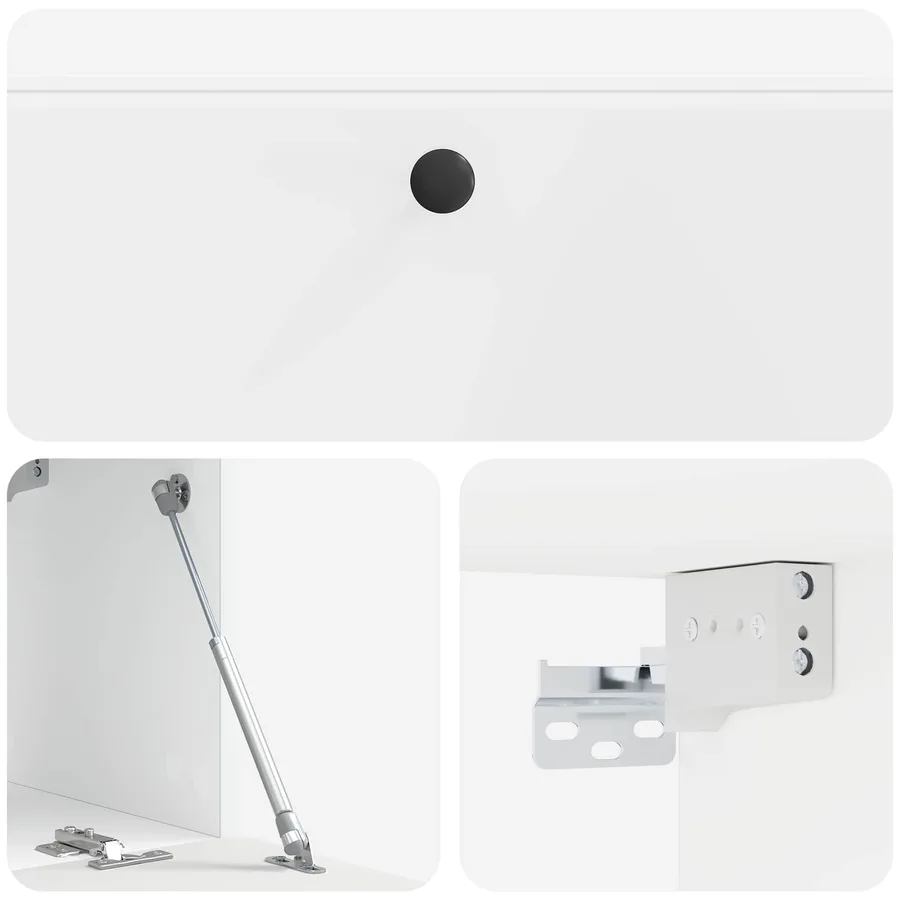 Meuble TV mural 98 x 31 x 30 cm Blanc brillant - 9