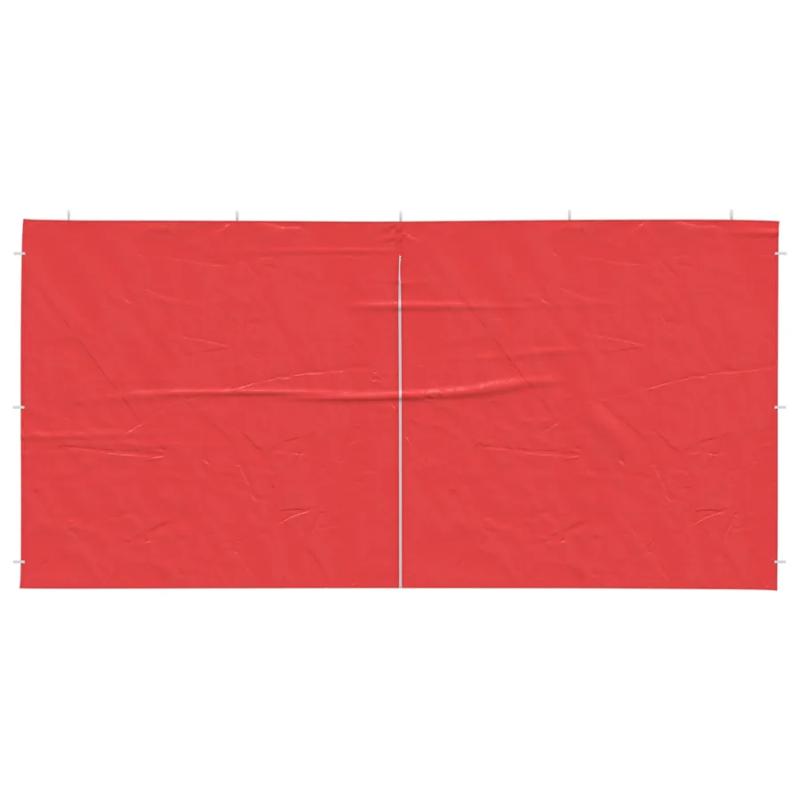Mur de tente de fête 2 pcs Rouge 400 x 195 cm PE et acier - 3