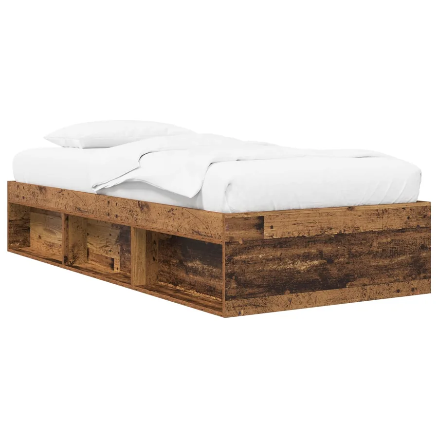 Cadre de lit avec rangement Bois ancien 80 x 200 cm
