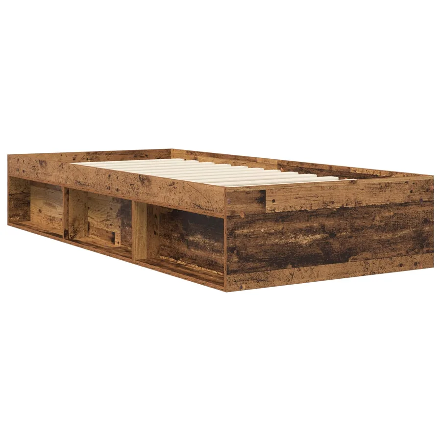 Cadre de lit avec rangement Bois ancien 80 x 200 cm - 2