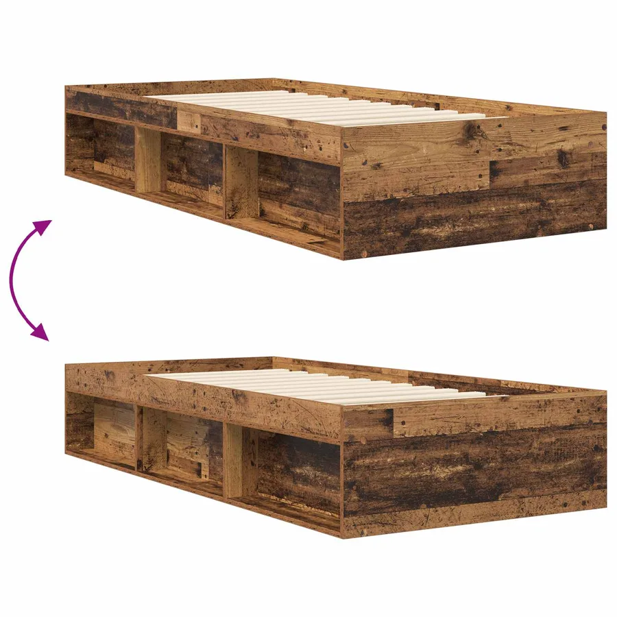 Cadre de lit avec rangement Bois ancien 80 x 200 cm - 7