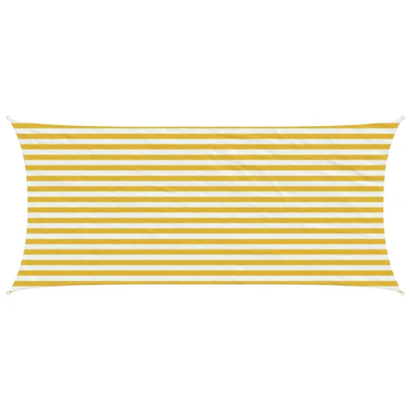 Voile d'ombre Jaune et blanc 2 x 4,5 m HDPE