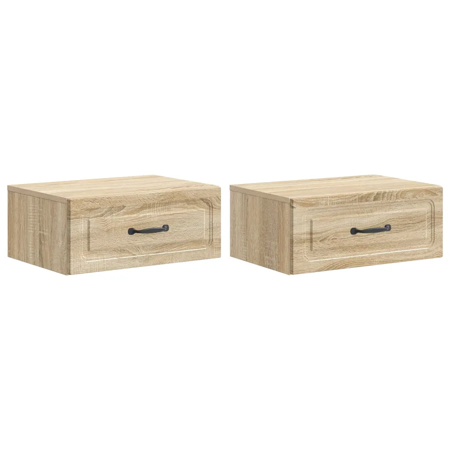 Cabinet de chevet mural 2 pcs Chêne Sonoma 49 x 34,5 x 20 cm - 2