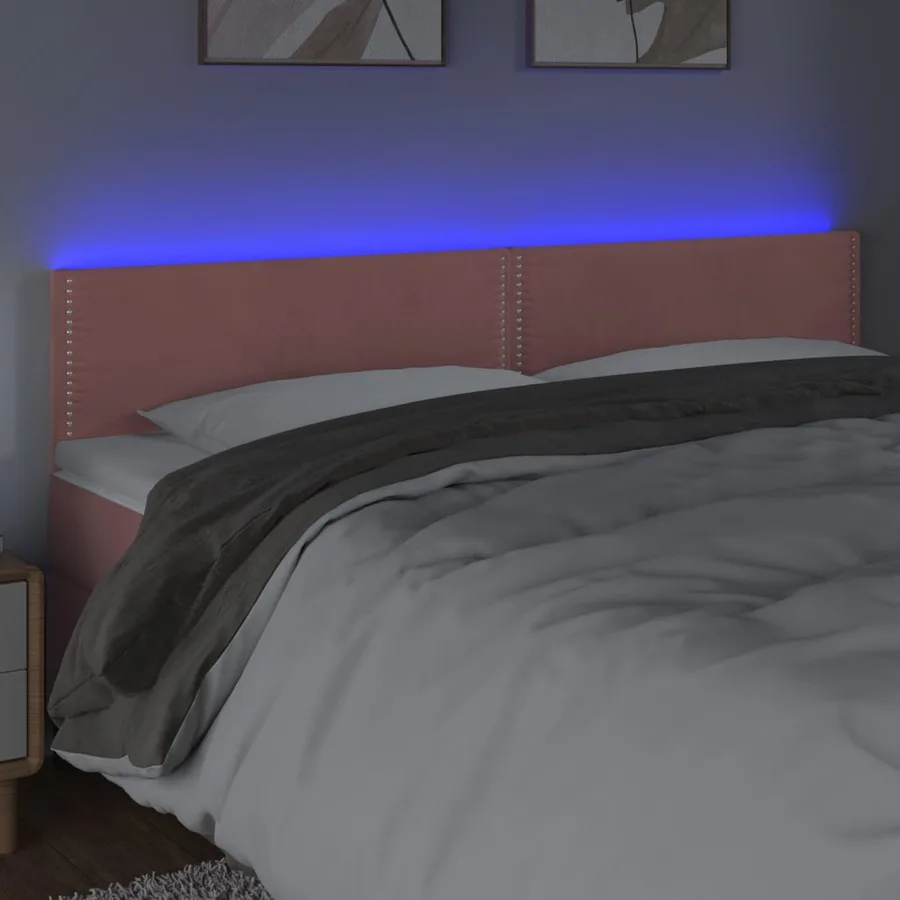 Tête de lit à LED Rose 200x5x78/88 cm Velours - 3