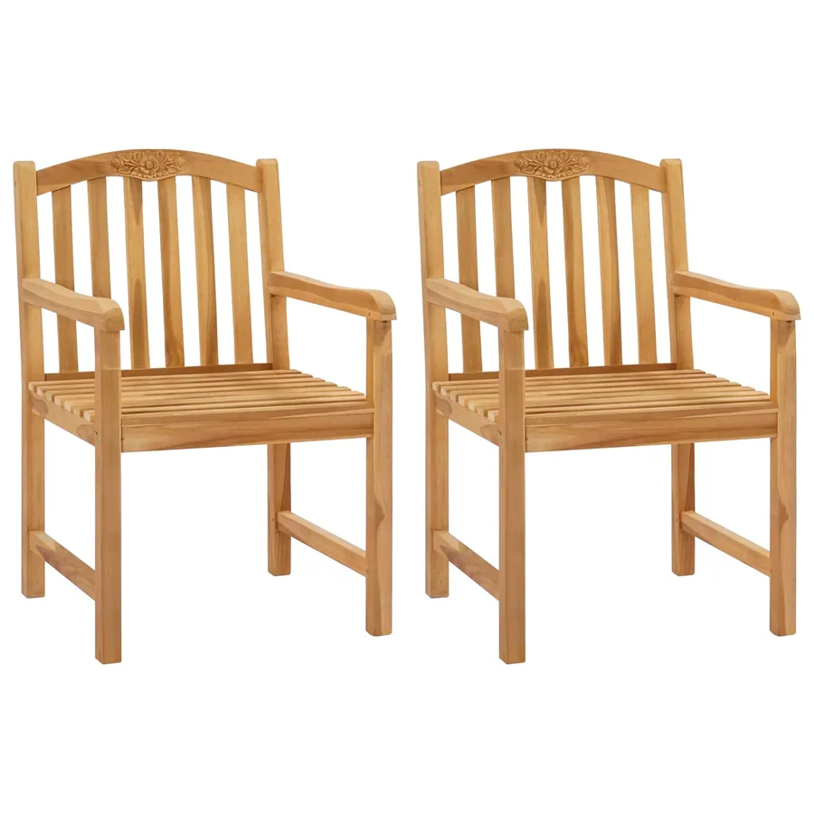 Chaise en rose sculptée à la main 2 pcs Naturel - 2