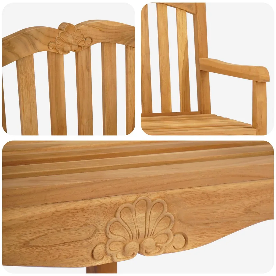 Chaise en rose sculptée à la main 2 pcs Naturel - 7