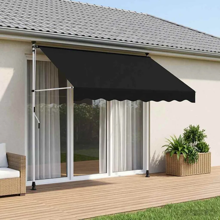 Auvent rétractable manuel Noir 250 cm