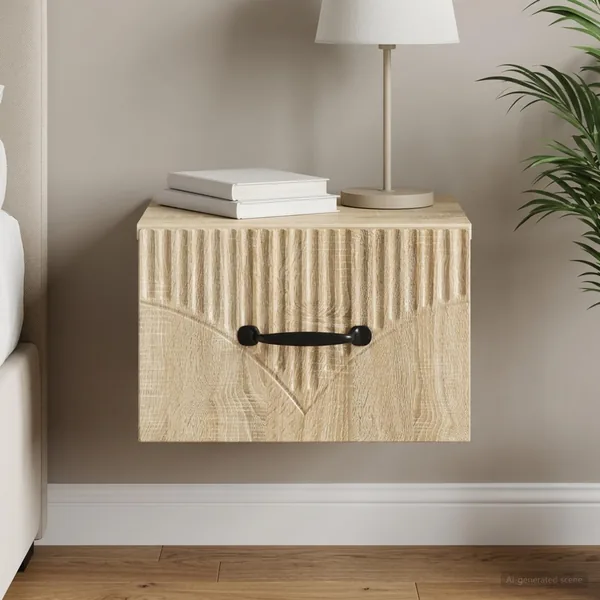 Cabinet de chevet mural Chêne Sonoma 34,5 x 33 x 20 cm