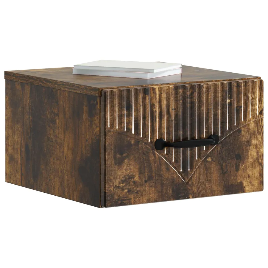Cabinet de chevet mural Chêne fumé 34,5 x 33 x 20 cm - 3