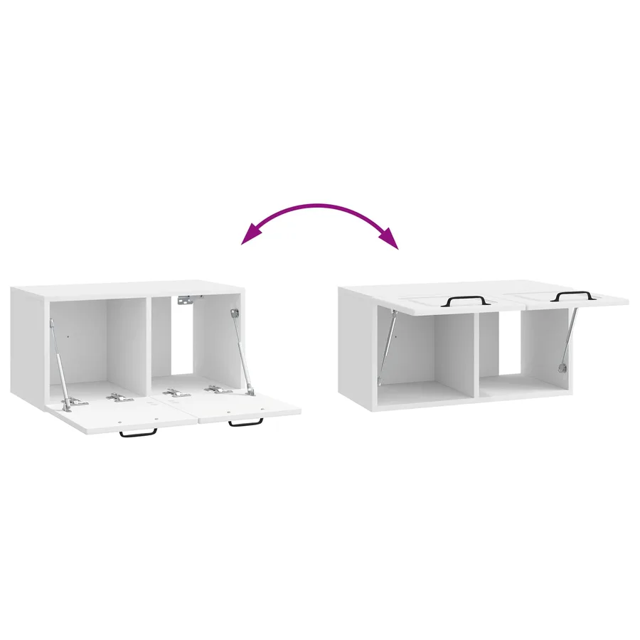 Meuble TV mural Montage mural Blanc brillant 59,5 x 31 x 30 cm - 10