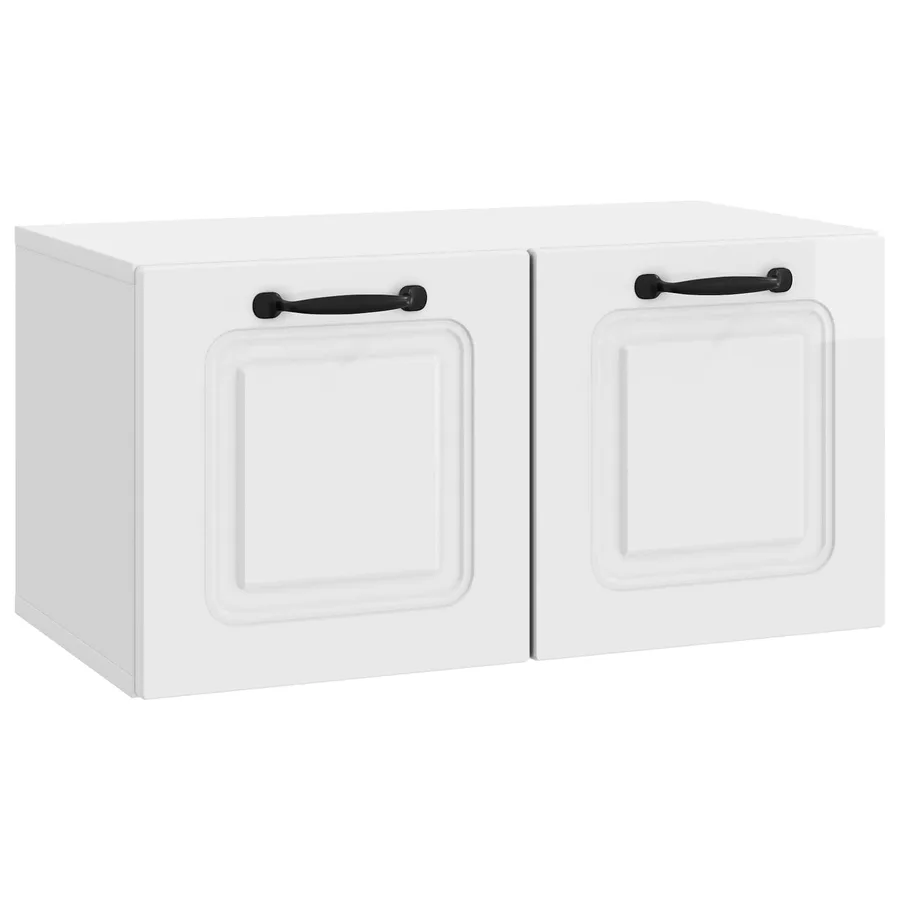Meuble TV mural Montage mural Blanc brillant 59,5 x 31 x 30 cm - 2