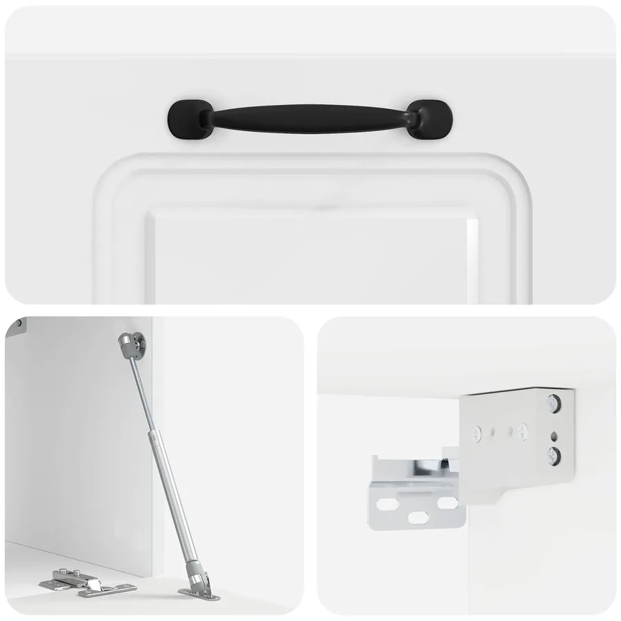 Meuble TV mural Montage mural Blanc brillant 59,5 x 31 x 30 cm - 9