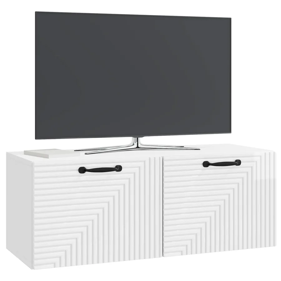 Meuble TV mural Montage mural Blanc brillant 78,5 x 31 x 30 cm - 3